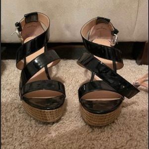Wedge heels size 8 Tan & Black